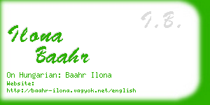 ilona baahr business card